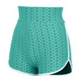 thumbnail image 3 of QLEICOM Womens Athletic Shorts, Fashion Short Solid Tight High Waist Elasticity Sports Bubble Yoga Pants 2PC Yoga Shorts, Running Shorts, Comfy Beach Shorts, Cycling Shorts Black,Green XXL, 3 of 6