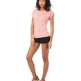 thumbnail image 2 of Aeropostale Womens Sheer Scoop-Back Knit Basic T-Shirt, Pink, Juniors, X-Large, 2 of 3