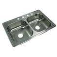 thumbnail image 5 of Transolid STDE33227-MR2 Select 33-in x 22 1/64-in x 7-in Double Basin Drop-in Stainless Steel Kitchen Sink with MR2 Faucet Holes, 5 of 6