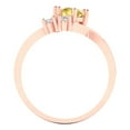 thumbnail image 4 of Clara Pucci 14K Rose Gold Solid Gold Citrine Three-Stone Anniversary Ring for Women - 0.87 cttw Round Cut, 4 of 8