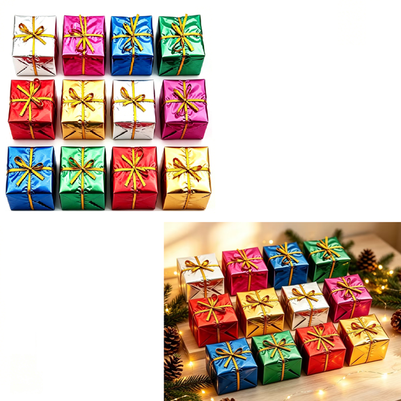 Christmas Tree Decorations Mini Presents For Crafts Miniature Box Ornaments Hanging Tiny Wrapped Presents For Xmas Party Decor