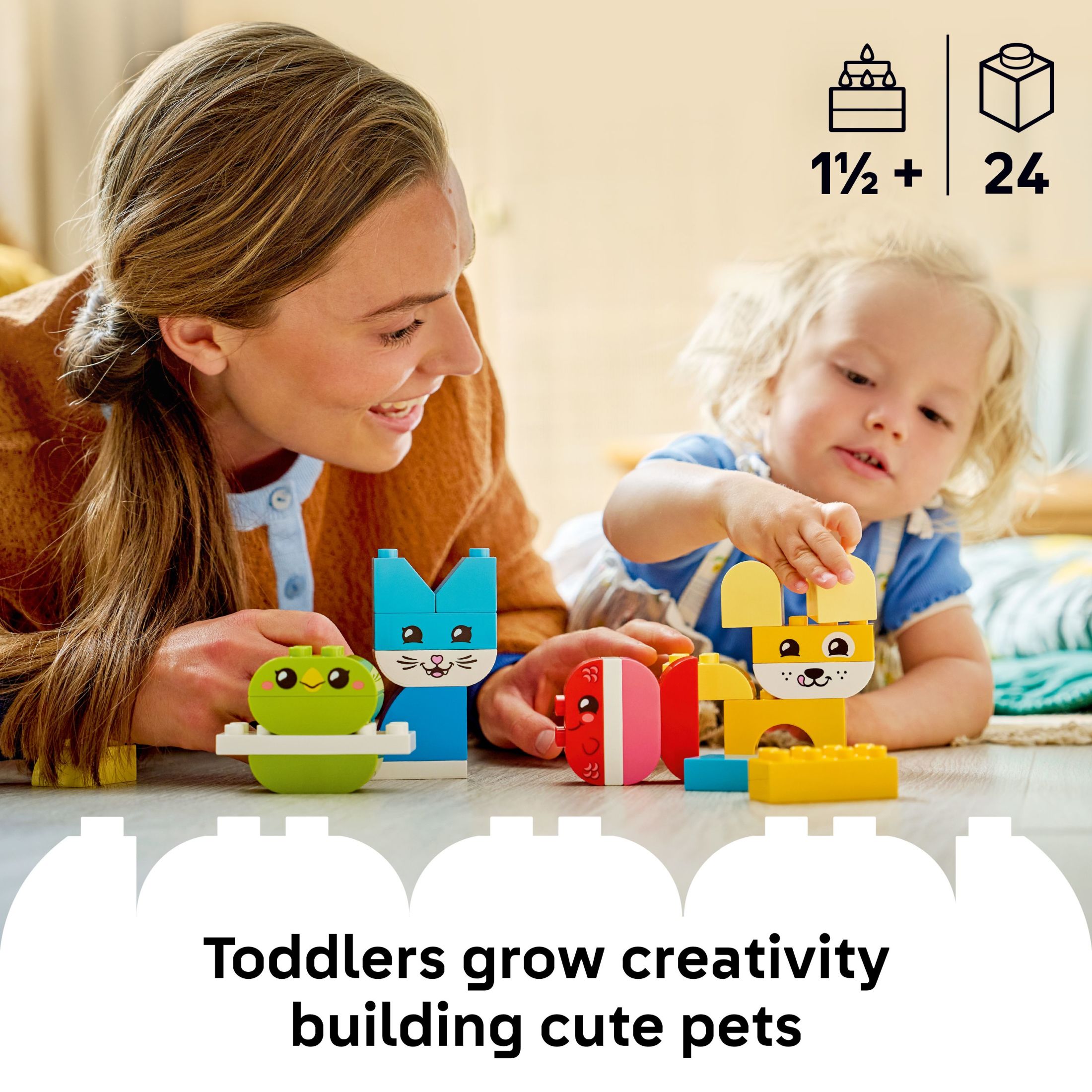 LEGO DUPLO Mi Primer Mascotas Creativas 3 en 1 Juguete de Construcción para Niños Pequeños - Set de Juego de Simulación para Niños y Niñas, Mayores de 1.5 Años - Juguete de Aprendizaje y Educación para Preescolares - Idea de Regalo para Cumpleaños - 10477 3