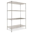 thumbnail image 2 of Industrial Heavy-Duty Wire Shelving Starter Kit, 4-Shelf, 48w X 24d X 72h,silver, 2 of 9