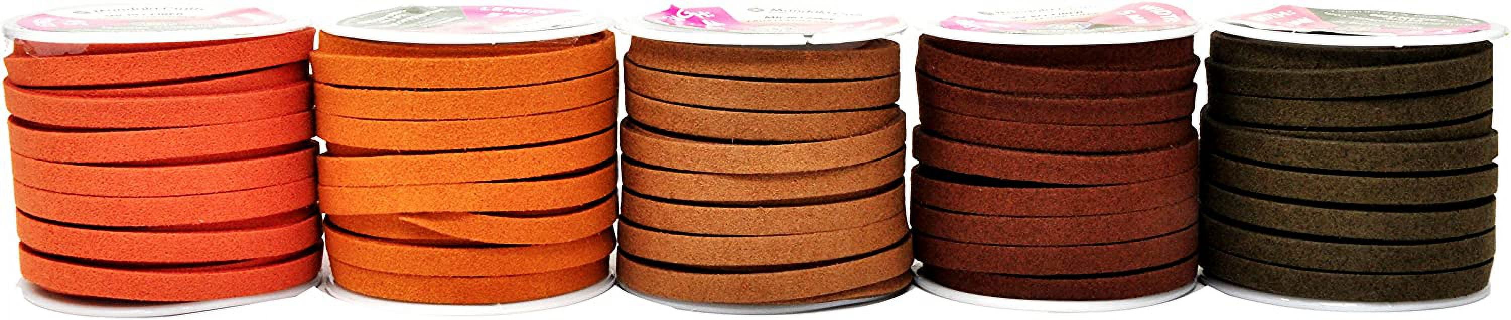 Mandala Crafts 138 Yards 5mm Assorted Faux Suede Cord - Flat Vegan Leather Cord for Jewelry Making Beading - Leather String Cord Leather Lace for Necklace Bracelet 25 Assorted Color