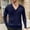 #269-Navy, variant on Handshe Men's Solid Color Long Sleeve V-Neck Cardigan, Jacquard Design Casual Office Wear, Spring Fall Layering Outerwear for Men,Plus Size