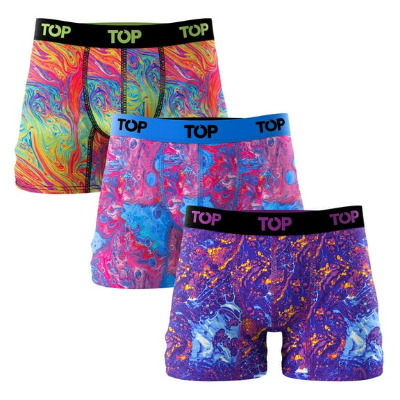 TOP Wear - Men's Microfiber Boxer Briefs - Pack of 3 - Moisture-Wicking & Breathable Comfort