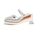 thumbnail image 7 of Rokment Womens Platform Wedge Dress Slip on Sandals 2026 Summer Fashion Metallic Two-Ways Convertible Leather Closed Toe Clogs Slingback Dressy Slides for Bride Wedding Silver Size 9, 7 of 7