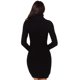 thumbnail image 1 of ABPHQTO Vestido de suéter de cuello alto de punto con patrón elegante negro para mujer, 1 of 4