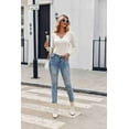 thumbnail image 4 of Zeagoo Womens Tops Long Sleeve Shirt Casual V-Neck Rib Knit Pullover Tee Basic Solid Trendy Fall Going Out Tops Underscrub Casual Outfits, 4 of 6