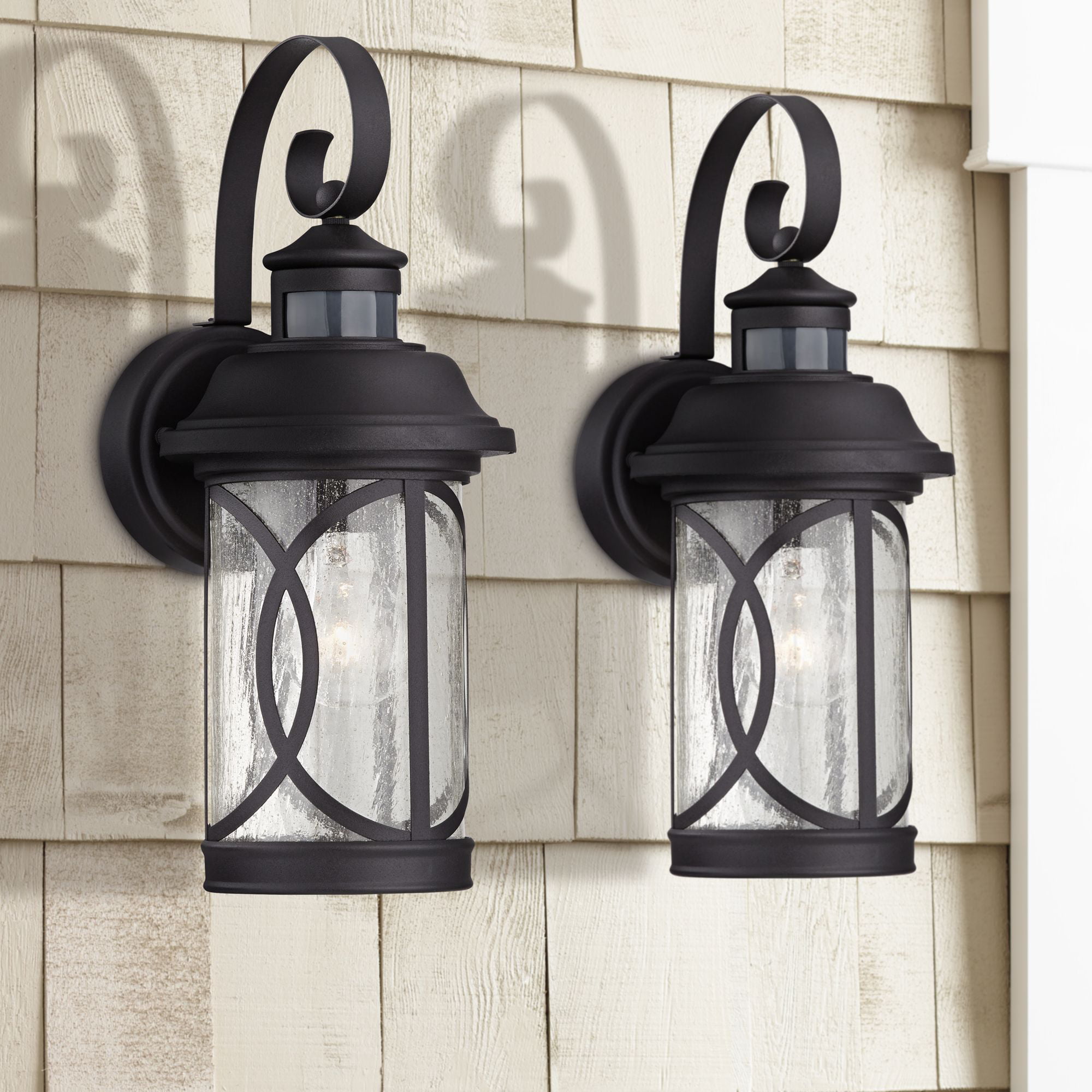 Seeded Glass Dusk To Dawn Motion Sensor, Outdoor Wall Light Fixtures Dusk To Dawn