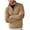 Khaki, variant on Quarter Zip Pullovers for Men Elbow Patch Long Sleeve Stand Up Collar T-Shirts Color Block Casual Polos Shirts Fall Winter Lightweight Sweat Shirt Gray S