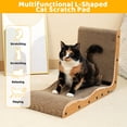 thumbnail image 5 of Happy & Polly 2-Pack Cat Scratch Pad, L-Shape Cardboard Scratcher with Ball, Durable Vertical Scratching Board for Indoor Cats, 5 of 9