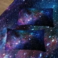 thumbnail image 3 of Psoiuetr Galaxy Comforter Set Outer Space Blue and Purple Starry Sky Night Pattern Bedding Set for Girls Boys Kids Teens Full Size with 1 Comforter 2 Pillowcases, 3 of 4