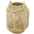 thumbnail image 6 of DecMode Brown Paper Handmade Decorative Candle Lantern with Glass Holder and Handle, 6 of 7