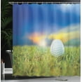 thumbnail image 3 of Ambesonne Golf Shower Curtain, Ball on the Teeing Ground Lawn, 69"Wx70"L, Lime Green Blue Yellow, 3 of 4