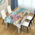 thumbnail image 6 of Qxltty Cute Cartoon Flamingo Square Tablecloth 60×90in Thick Wrinkle Resistant Heat Proof Durable Table Cover for Dining Table, 6 of 9