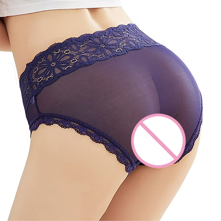 KaLI_store Women Lingerie Underwear Panties Lace Trim Briefs for Women  Comfy Seamless Soft Breathable Panties Purple,XL