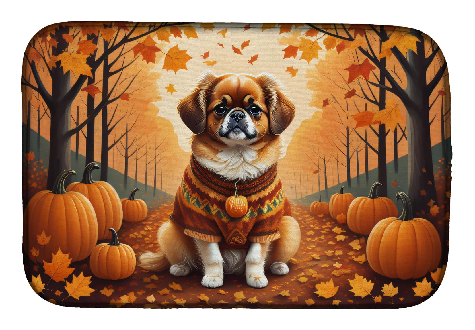 Vizsla Fall Dish Drying Mat 14 in x 21 in