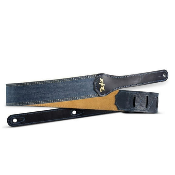Taylor Blue Denim 2" Guitar Strap - Gold Logo