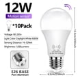 thumbnail image 6 of Kasotile Motion Sensor Bulb, 12W (100-Watt Equivalent) Smart Sensor Light Bulbs Super Bright E26 Automatic On/Off Security Lights Outdoor/Indoor for Porch Garage Garden Patio(Cool White 10 Pack), 6 of 7
