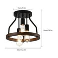 thumbnail image 2 of SHZICMY Industrial Flush Mount Light, 12.6" Width 3-Light Wood Metal Farmhouse Chandelier Ceiling Light Fixture for Kitchen, Foyer, Laundry Farmhouse Lighting Industrial Ceiling Lamp, 2 of 14