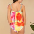 thumbnail image 5 of CLOISE Tankini Swimsuits for Women Two Piece with Shorts High Waisted Built in Bra Full Coverage Bathing Suit Adjustable Straps Gradient Swimwear Ruffle Backless Beachwear, 5 of 8