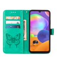 thumbnail image 3 of Galaxy A31 Phone Case, Dteck Embossed Butterfly Magnetic Flip PU Leather Wallet Foilo Case Stand Protective Cover with Hand Strap [Built-in card slots/money pocket] for Samsung Galaxy A31, Green, 3 of 5