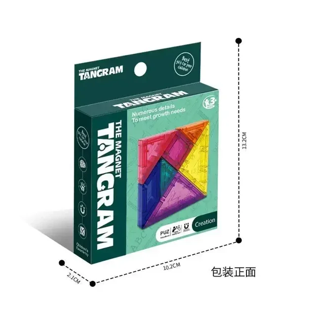 Rompecabezas Tangram 3D magnético colorido Montessori, juguete para chico, entrenamiento de pensamiento lógico, juegos de mesa de dibujo, juguetes educativos para niños