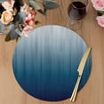 thumbnail image 3 of Navy Blue Ombre Round 13 Inch Placemats Set of 4, Contemporary Gradient Abstract Art HeatResistant Non Slip Place Mats for Dining Table, Wipeable Braided Kitchen Table Mats for Housewarming, 3 of 9