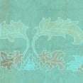 thumbnail image 1 of Ahgly Company Indoor Square Abstract Light Blue Modern Area Rugs, 6' Square, 1 of 4