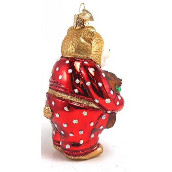Old World Christmas Sleepy Bear Glass Ornament