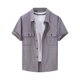 thumbnail image 1 of pstuiky camisetas para hombre, Estilo Hombre Color Sólido Casual Ventilado Botones Sueltos Solapa Bolsillos Manga Corta ropa de hombre xxl, 1 of 5