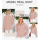 thumbnail image 4 of Camisa a la moda elegante, holgada, a rayas, para mujer, roja, 4 of 6