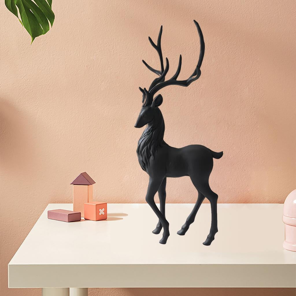 Creative Craft Deer Decoration Holiday Tabletop Reindeer Ornaments Sculpture for Christmas Cabinet Family Gifts Light - Standing