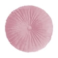 thumbnail image 2 of CHENjy Velvet Seat Cushion, Round Pleated Floor Pillow with Center Button for Sofa Couch Vanity Chair and Living Room Decor, Pink, 2 of 6