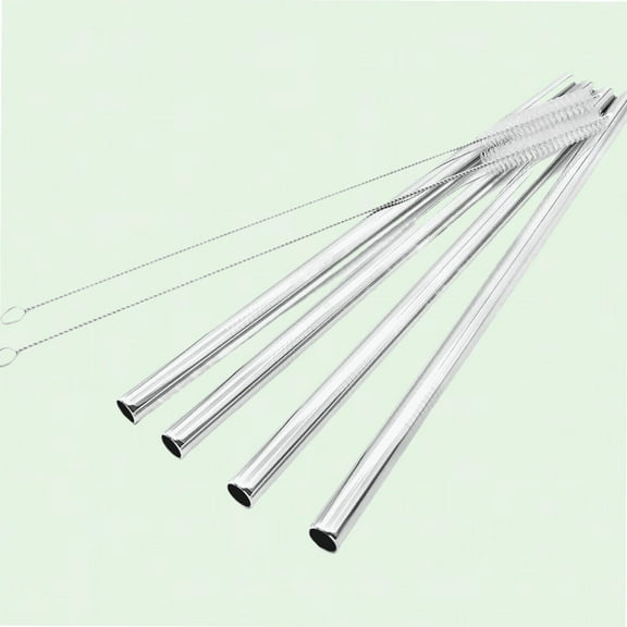 Super Big Drinking Straws Set of 4 - 12" Extra Long, 1/2" Extra Wide, Reusable 304 Food-Grade Stainless Steel