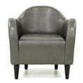thumbnail image 4 of Fox Hill Trading Max Barrell Chair, Gray Faux Leather, 4 of 5