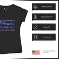 thumbnail image 6 of Blue American Flag Courage Loyalty Honor Women's V-Neck T-shirt USA Military Proud Veteran's Day Don't Tread on Me Tee, 6 of 7