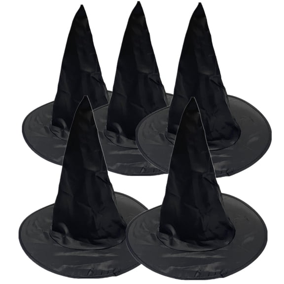 TETOU 5Pcs Halloween Witch Hats, 14.96" Halloween Costume Accessory Witch Hat for Adult Halloween Party Decorations