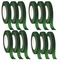 12 Pcs Floral Tape Florist Stem Wrap Green for Bouquet Flowers and Crafts Making