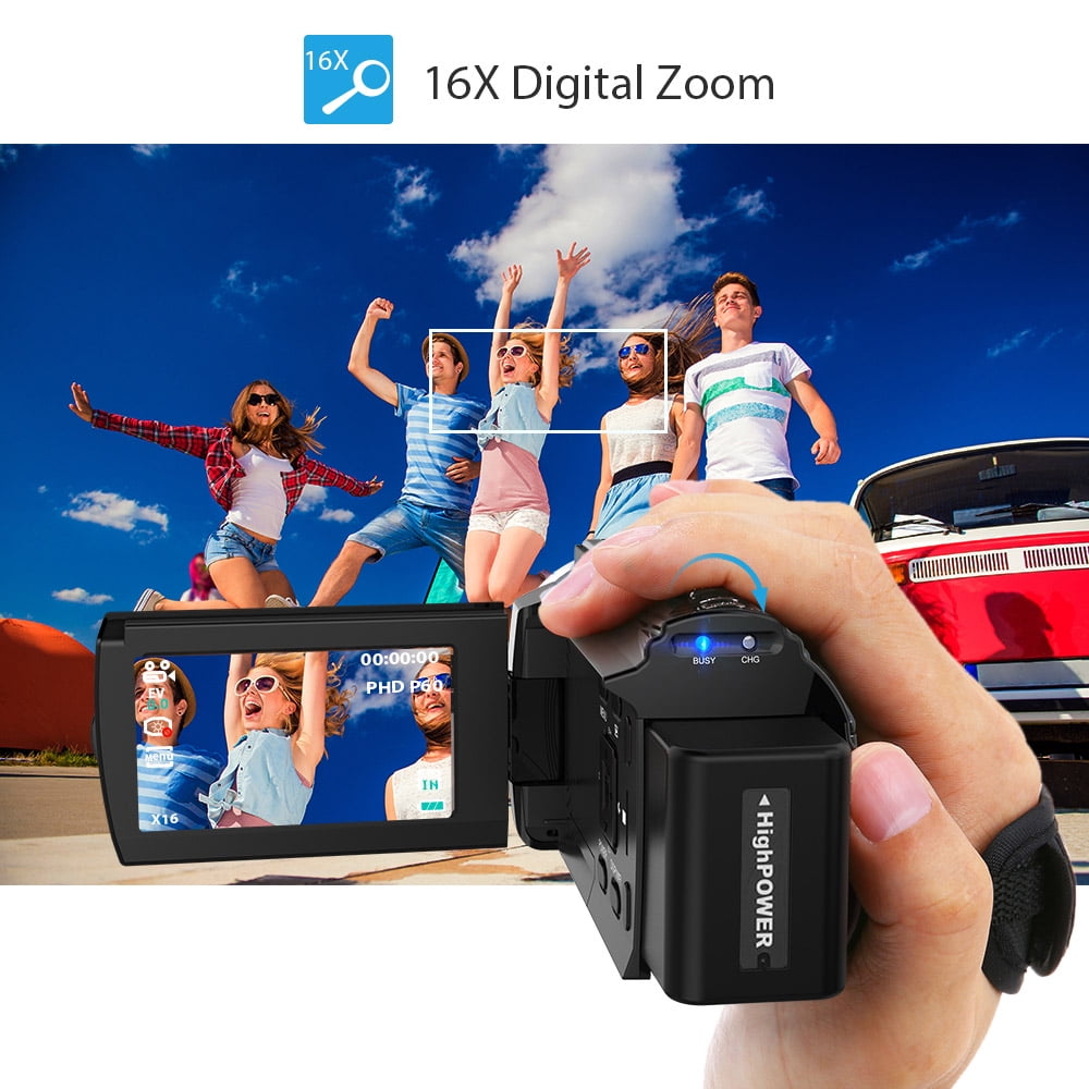 Andoer 4K 1080P 48MP WiFi Digital Videokamera Camcorder Recorder mit Novatek 96660 Chip 3 Zoll kapazitiver Touchscreen IR Infrarot Nachtsicht 16X Zoom Cold Shoe Unterst/ützung extern Mikrofon