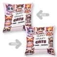 thumbnail image 2 of Gato Gruñón Fundas de almohada de terciopelo con tema, regalos de funda de almohada, decoración para el hogar, cojín de lanzar, regalo de cumpleaños para fans y parejas. 60cm x 60cm., 2 of 6