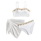 thumbnail image 2 of Traje de baño de 2 piezas para mujer, trajes de baño para mujer, traje de baño de playa de moda para niñas con tirantes de color liso y falda de malla., 2 of 8