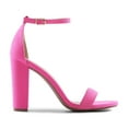 thumbnail image 2 of Women's High Chunky Heel Sandals Ankle Strap Open Toe Platform Pump Sandal Shoes Hi-Chunk Fuchsia/Suede Size 9.5, 2 of 6