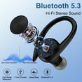 thumbnail image 3 of Wireless Earbuds,Bluetooth 5.3 Headphones for iPhone Android 60Hrs Playtime Waterproof IPX7 In-Ear Stereo Earphones Headset Noise Cancelling True Wireless Earbuds with Ear Hooks&Charging Case,Black, 3 of 7