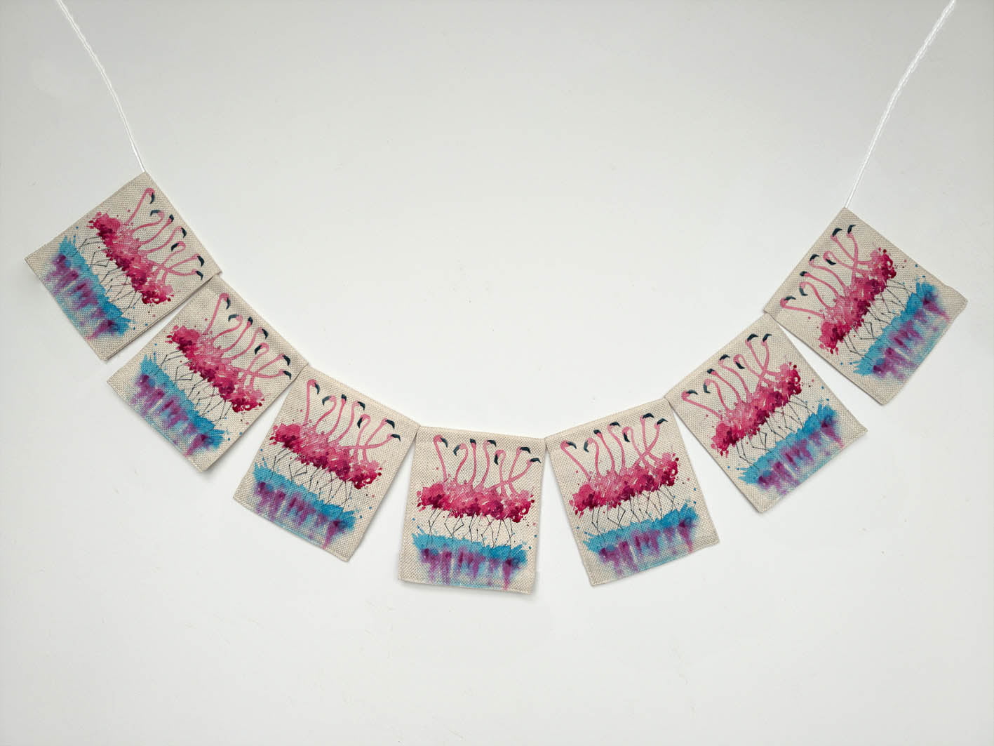 African Print Bunting Pennant Necklace