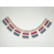 YKCG Joyful Pink Flamingo Watercolor Painting Banner Bunting Garland Flag Sign for Home Family Party Decoration