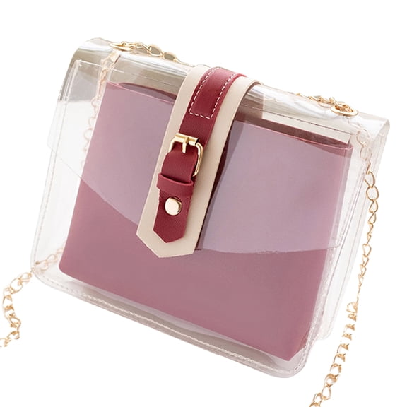 LABSERRON 1Pc Girls Handbags Red TPU for Women Evening Party Transparent Design