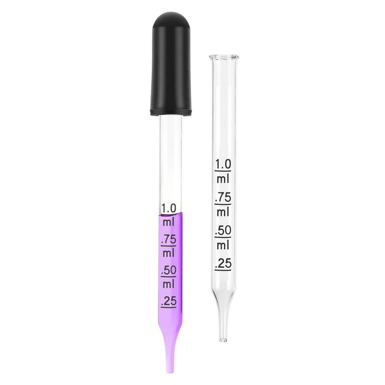 Glass Dropper Medicine 1ml, Teenitor Essential Oils Eye Dropper Pipette  Dropper with Black Suction Bulb, Straight-Tip Calibrated Droppers for  Medicine Art Liquid Plant Nutrients 20 Pack