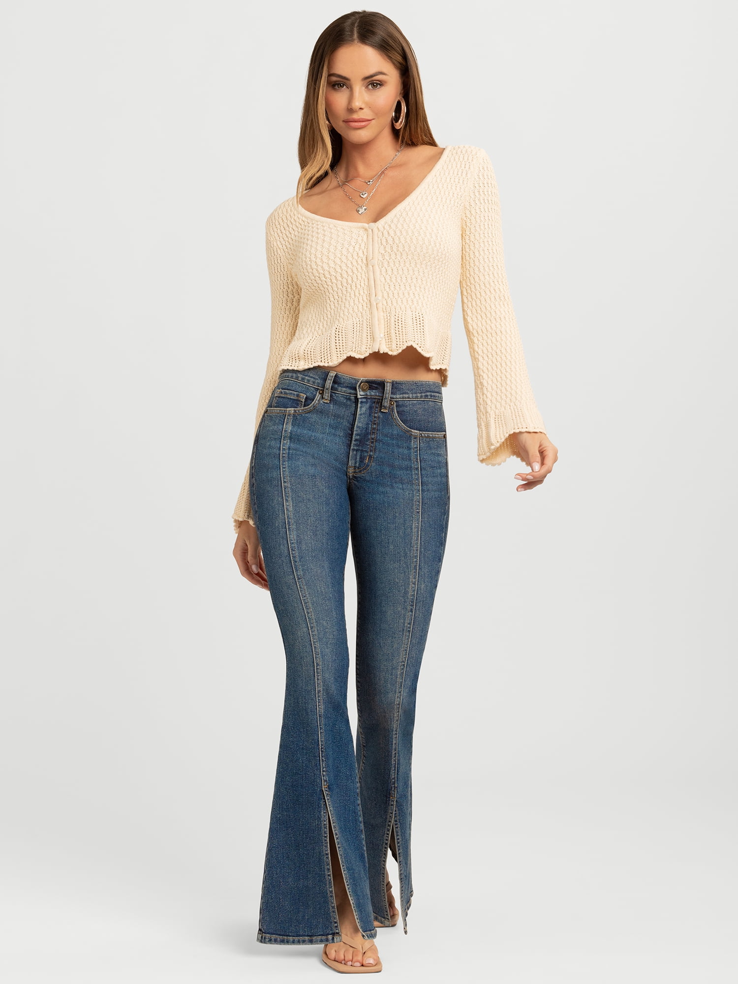Jessica Simpson Women's and Women's Plus Daisy Fitted Flare Jeans, 30.5", 32.5", and 34.5" Inseams, Sizes 2-26W